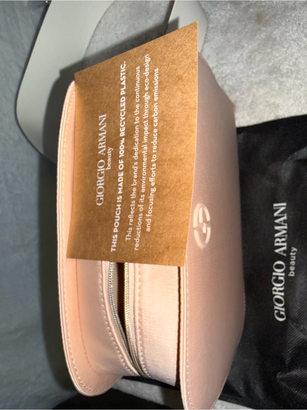 Giorgio Armani Blush Pink Zip Cosmetic Case